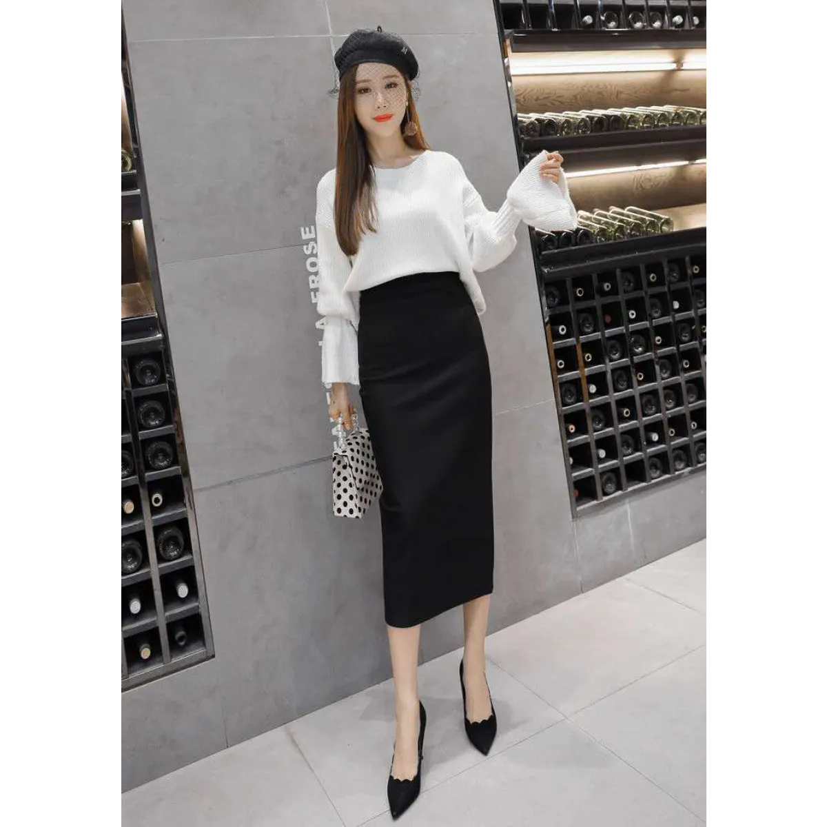 Korean Slim Stretch Pencil Skirts - Bottoms - 27