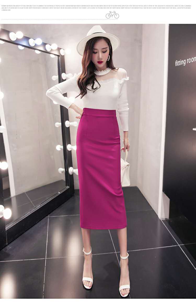 Korean Slim Stretch Pencil Skirts - Purple / XL - Bottoms - Shirts & Tops - 30 - 2024