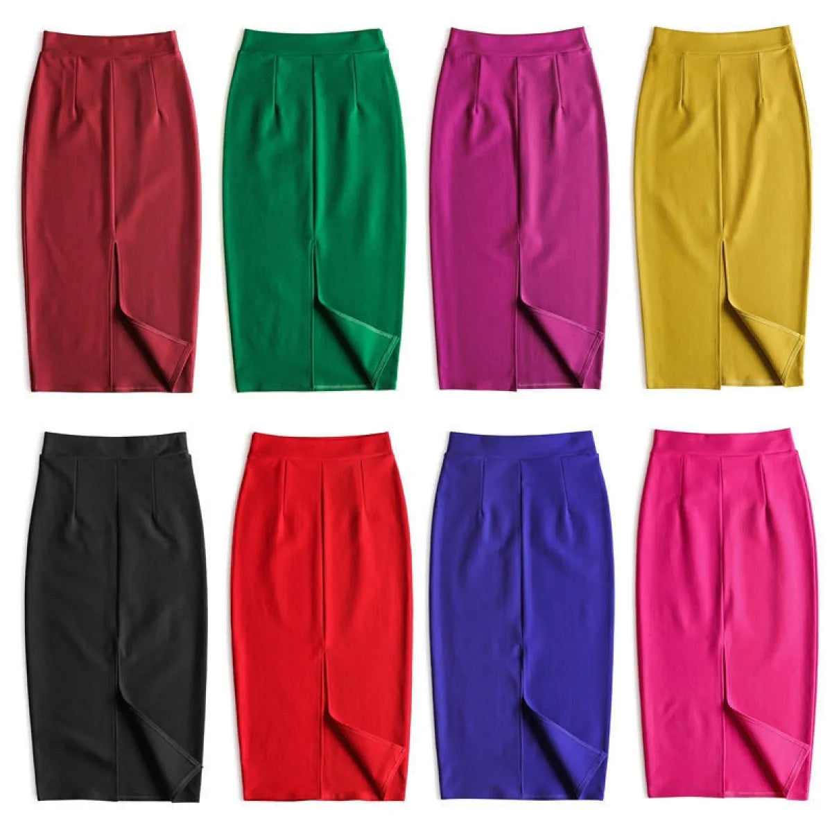 Korean Slim Stretch Pencil Skirts - Bottoms - 4