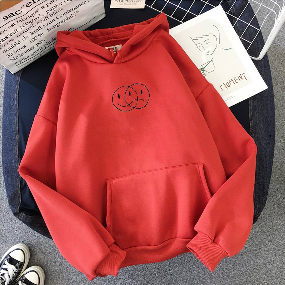 Korean Streetwear Happy/Sad Hoodie - Women’s Clothing & Accessories - Shirts & Tops - 11 - 2024