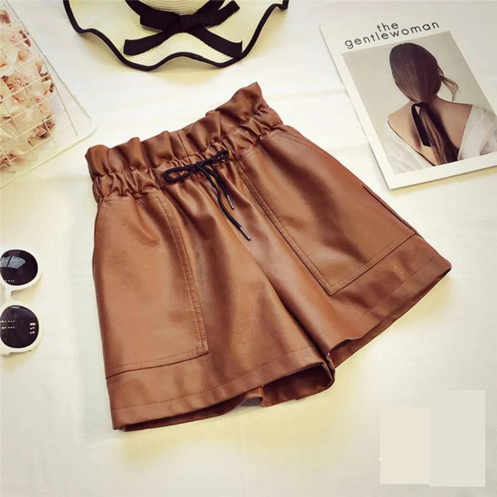Korean Styled Leather Women’s Shorts - Bottoms - 3