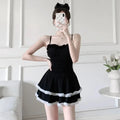 Ruffle One-Piece Swimsuit – Korean Sweet Mini Dress Swimwear - All Dresses - Sleeveless - Swimwear - 4