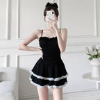 Ruffle One-Piece Swimsuit – Korean Sweet Mini Dress Swimwear - All Dresses - Sleeveless - Swimwear - 4