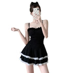 Ruffle One-Piece Swimsuit – Korean Sweet Mini Dress Swimwear - All Dresses - Sleeveless - Swimwear - 2