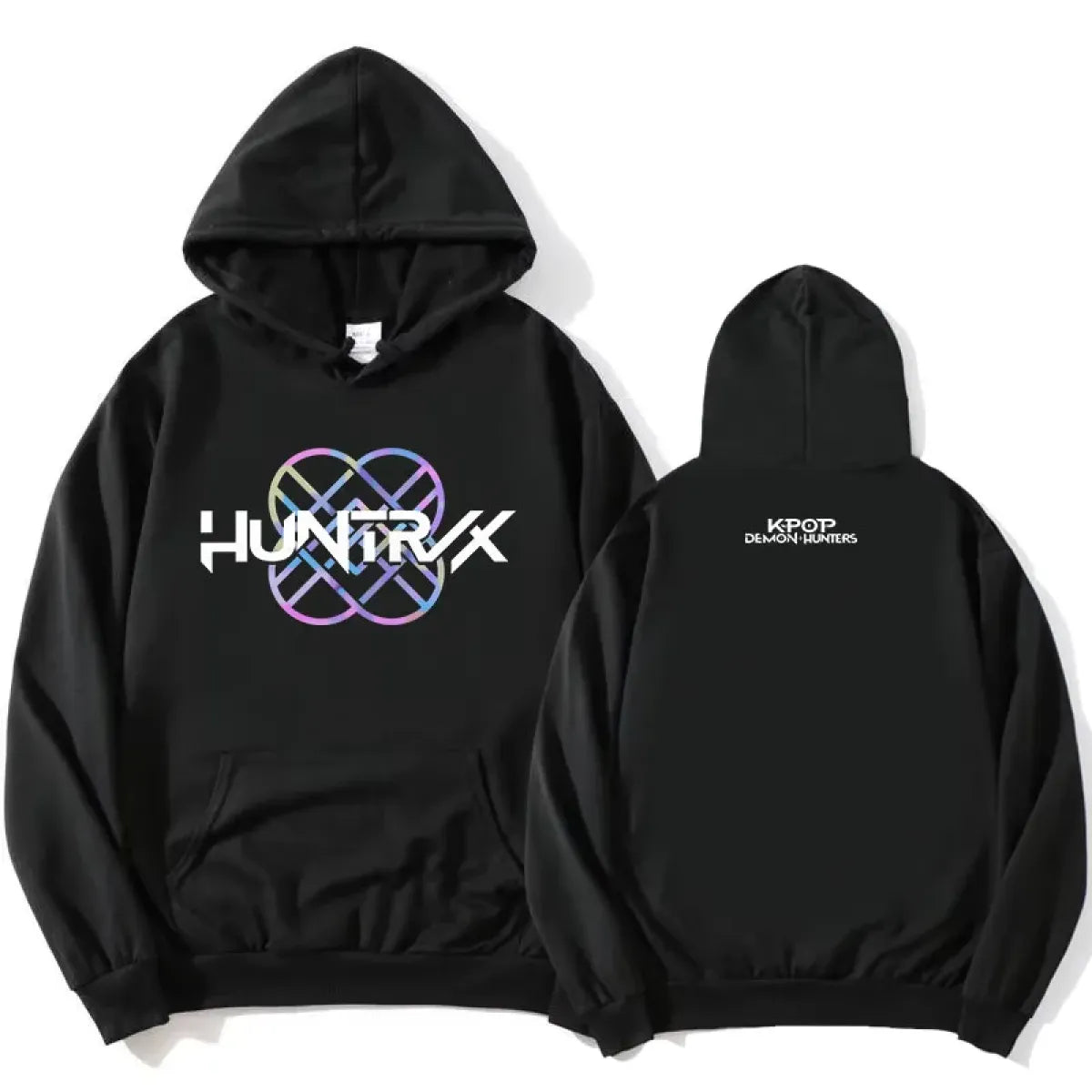 Sweat à Capuche Huntrix K-Pop Demon Hunters – Motif Animé Turquoise – Unisexe Enfant – Coupe Ample Et Confortable