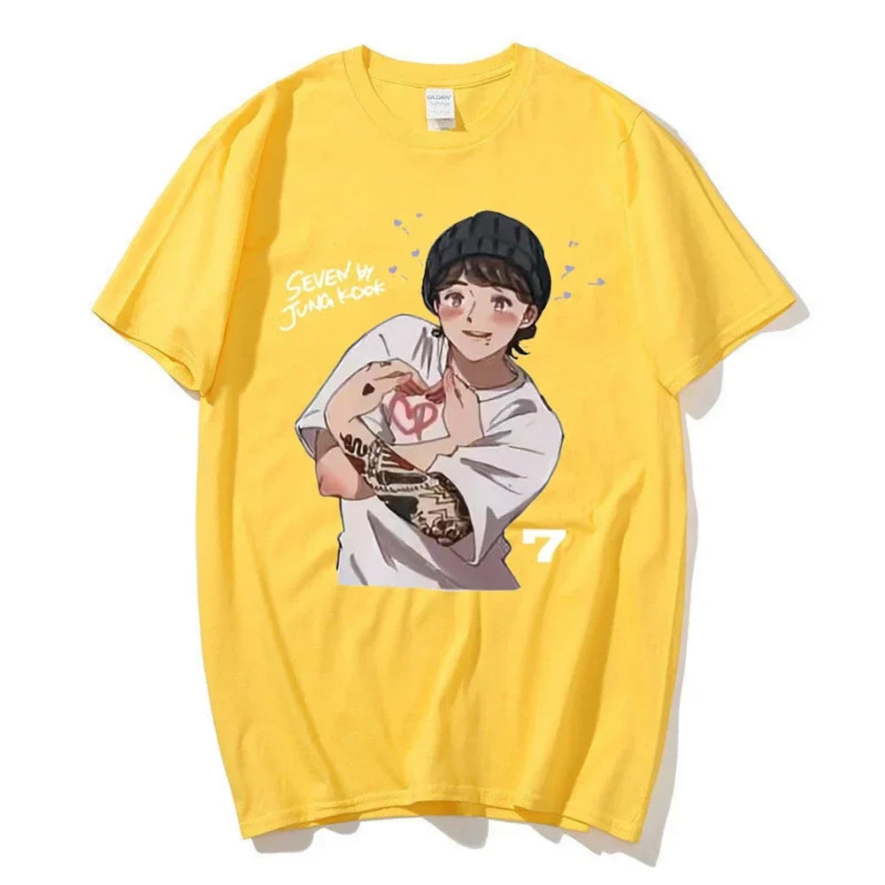 KPOP Seven 7 Jung-Kook Tee - Yellow / M - T-Shirts - Shirts & Tops - 4 - 2024