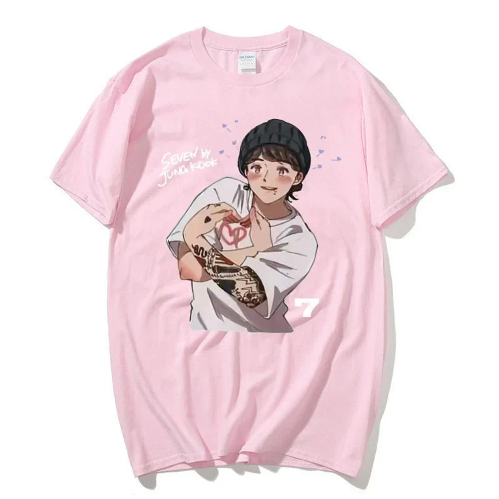 KPOP Seven 7 Jung-Kook Tee - Pink / M - T-Shirts - Shirts & Tops - 5 - 2024