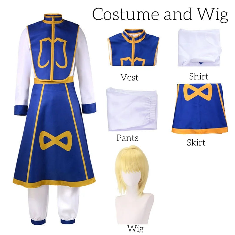 Kurapika Cosplay Costume – Hunter x Hunter Outfit with Wig & Chains - S / Costume and wig - Anime - Costumes - 2024