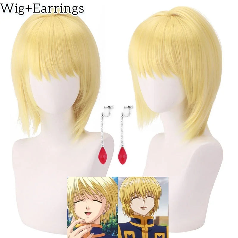 Kurapika Cosplay Costume – Hunter x Hunter Outfit with Wig & Chains - S / Wig and Earrings - Anime - Costumes - 2024