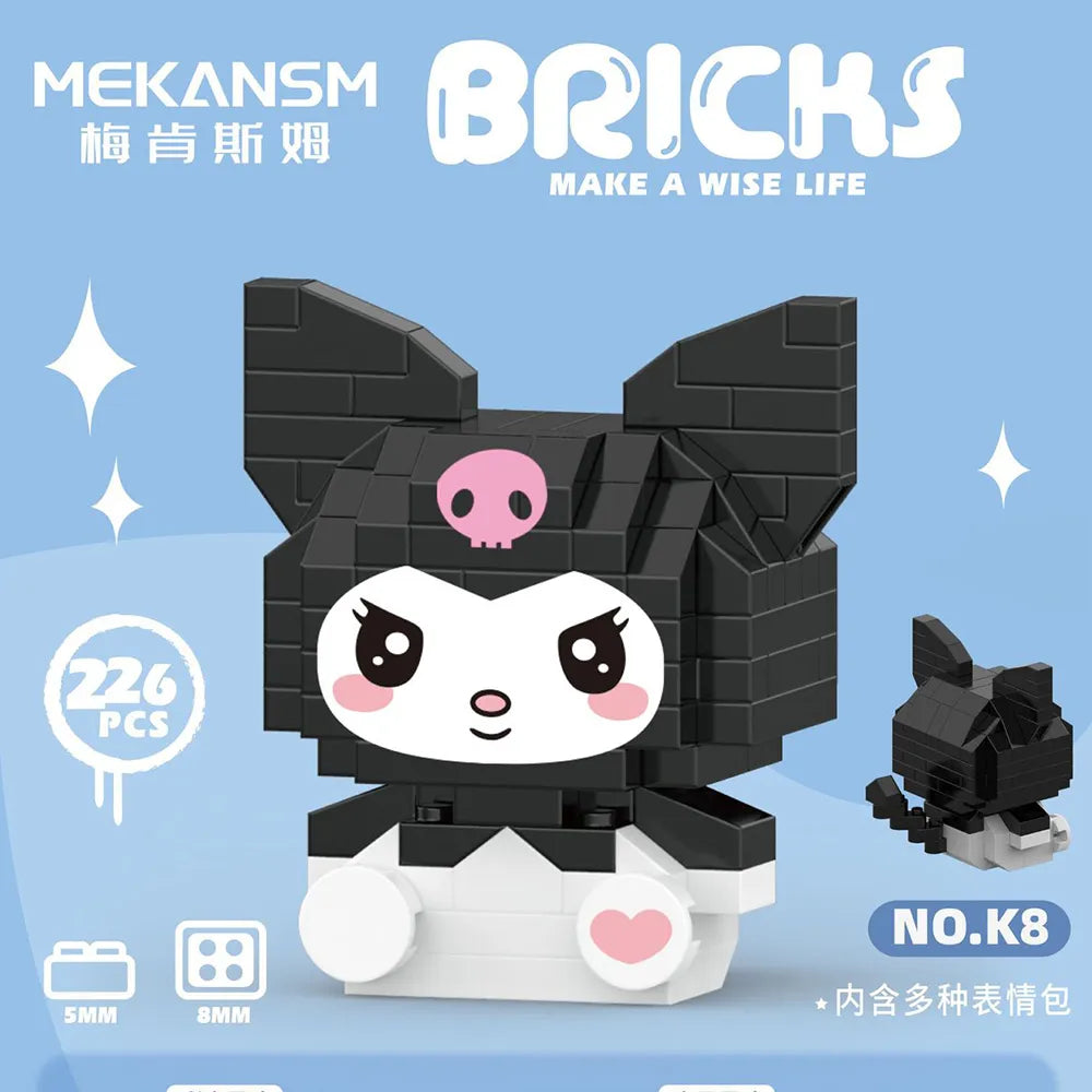 Sanrio Kuromi Building Block Toy - Kuromi 188PCS / No Box - Anime - Dolls Playsets & Toy Figures - 13 - 2024