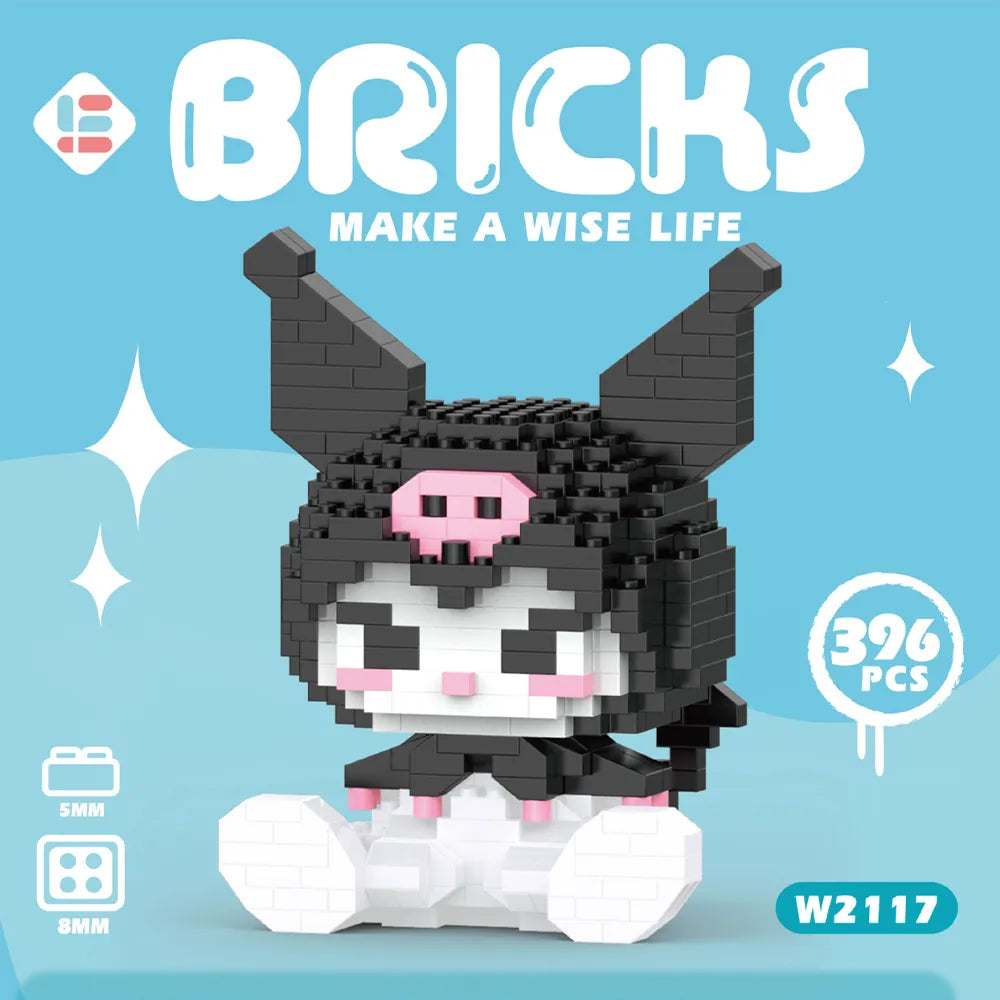 Sanrio Kuromi Building Block Toy - Kuromi 396PCS / No Box - Anime - Dolls Playsets & Toy Figures - 7 - 2024