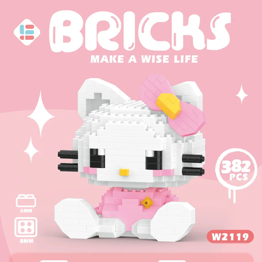 Sanrio Kuromi Building Block Toy - Hello Kitly 382PCS / No Box - Anime - Dolls Playsets & Toy Figures - 9 - 2024