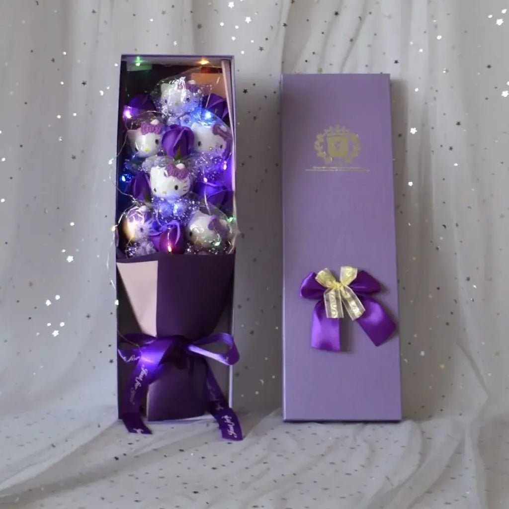 LED Light Hello Kitty Bouquet - My Melody Cinnamoroll Kuromi Edition - Valentines Day Collection - 12