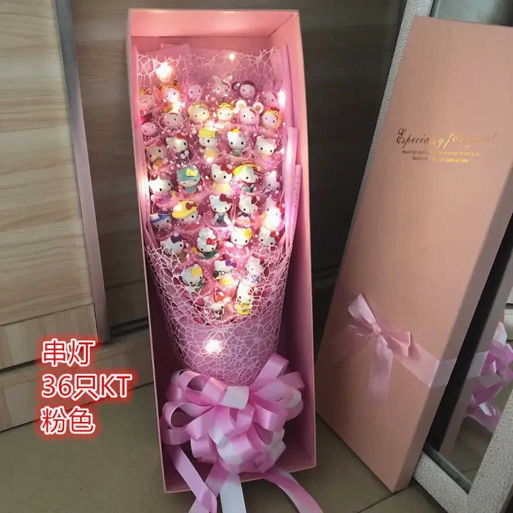 LED Light Hello Kitty Bouquet - My Melody Cinnamoroll Kuromi Edition - Valentines Day Collection - 35