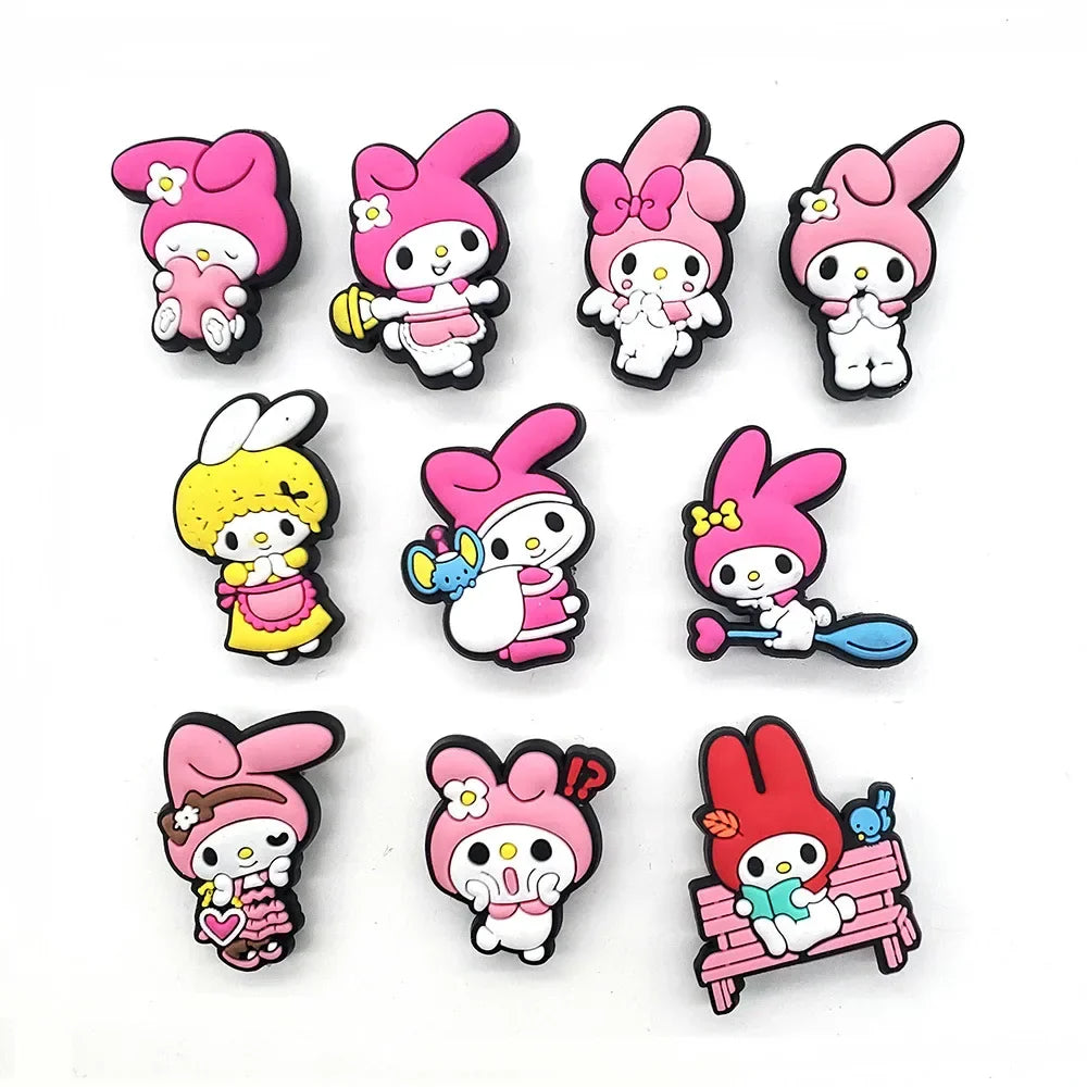 Hello Kitty & Kuromi Jibz PVC Croc Shoes Charms - 10pcs melody - Anime - Apparel & Accessories - 13 - 2024