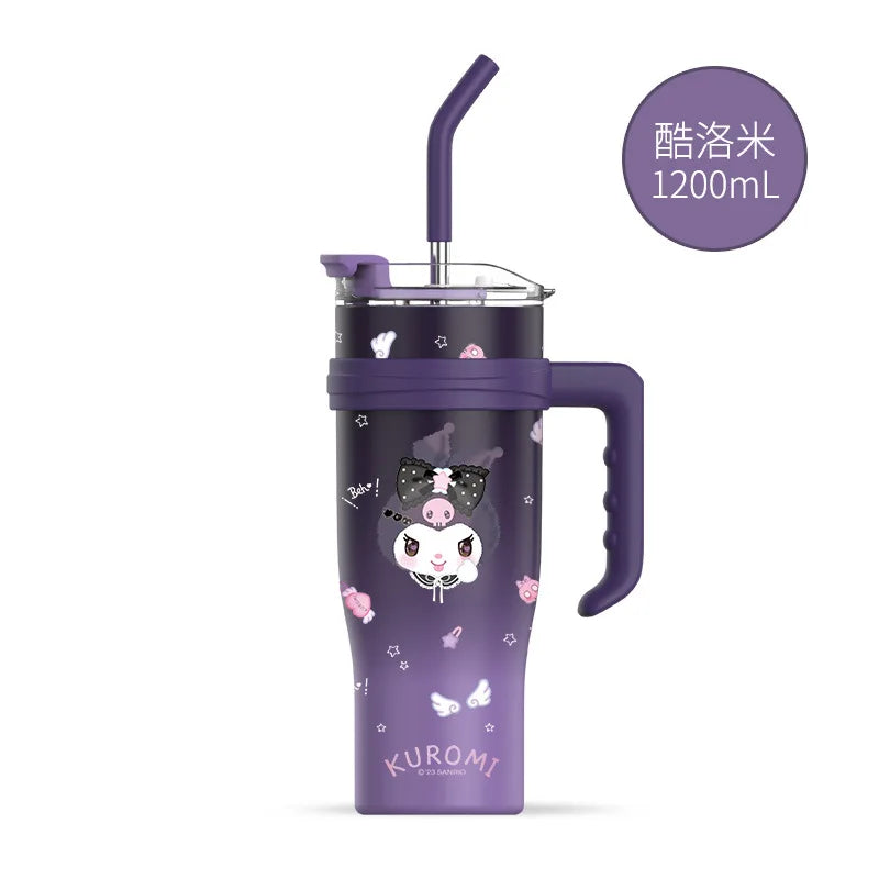 Kuromi Large Capacity Thermos Cup - C-1200ml / With decoration - All Products - Thermoses - 10 - 2024