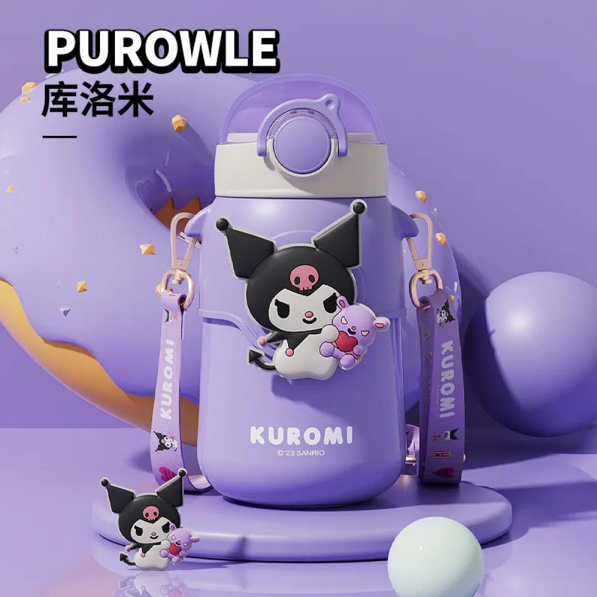 Kuromi Large Capacity Thermos Cup - Sanrio - Stationery - 13