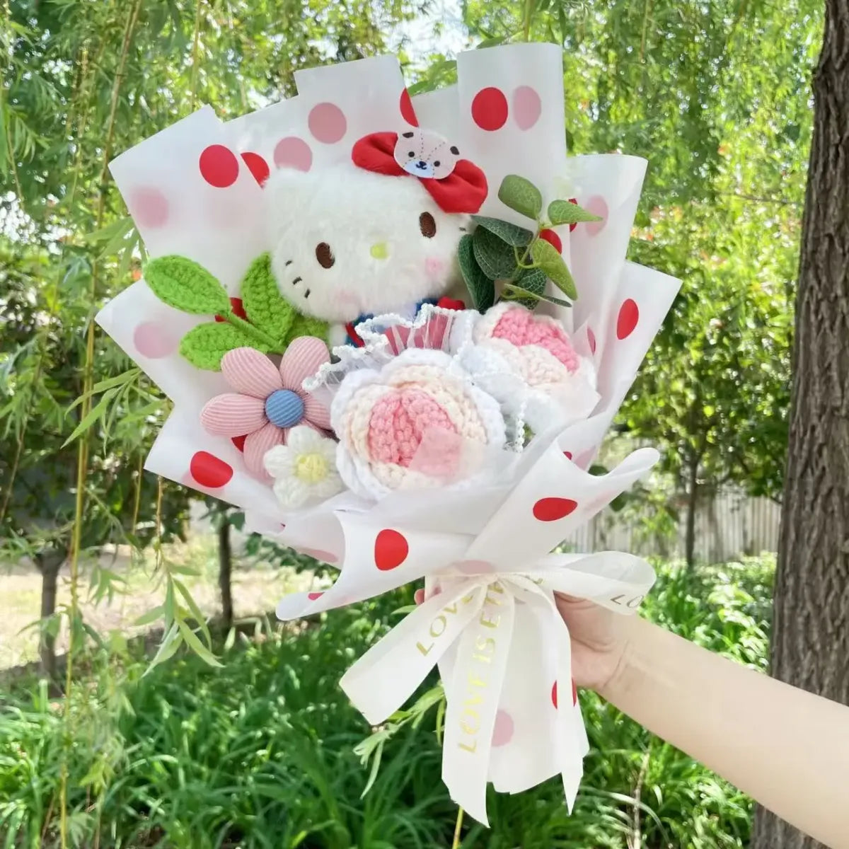 Kuromi Plush Flower Bouquet – Kawaii Handmade Gift for Valentine - Christmas - Plushie - 6
