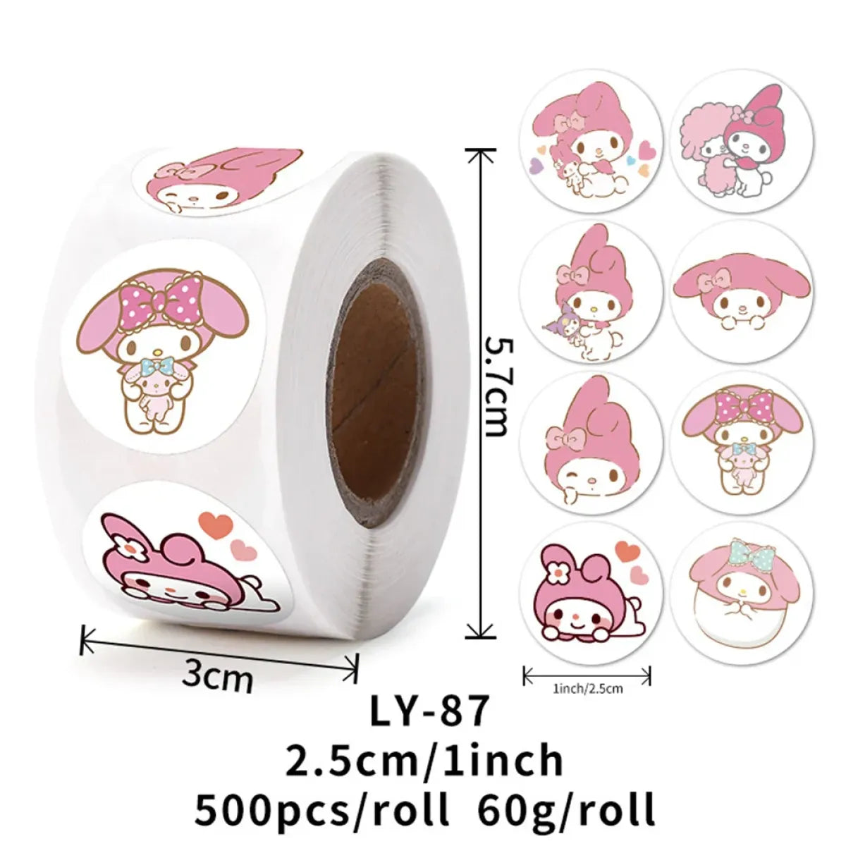 500PCS Cute Kuromi Pochacco My Melody Cartoon Stickers - Anime - 14