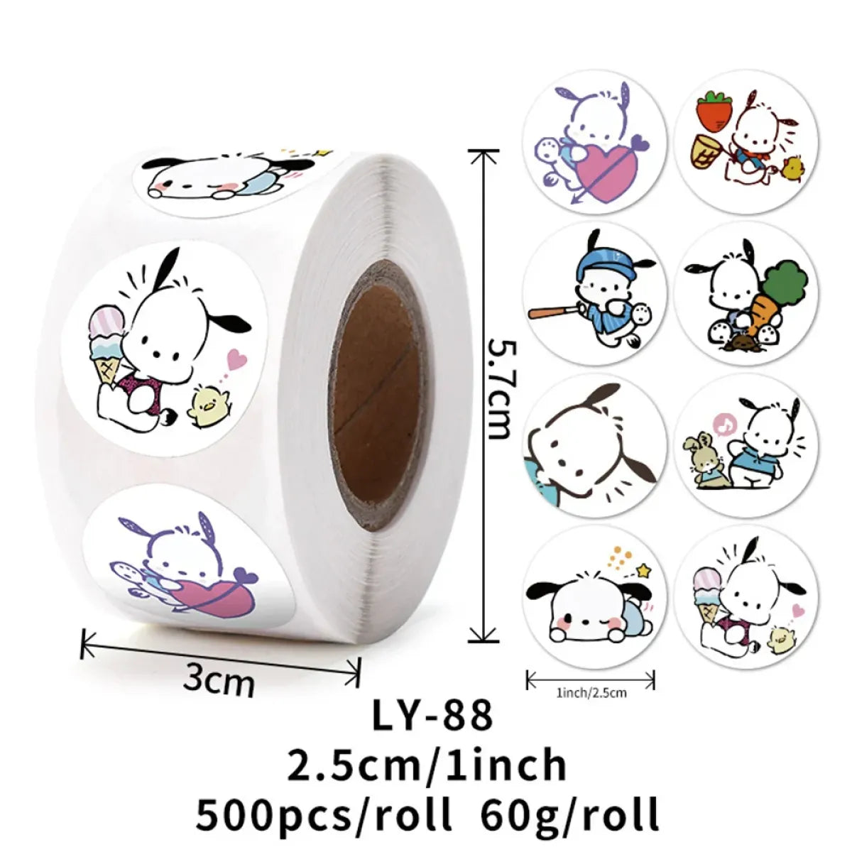 500PCS Cute Kuromi Pochacco My Melody Cartoon Stickers - Anime - 15