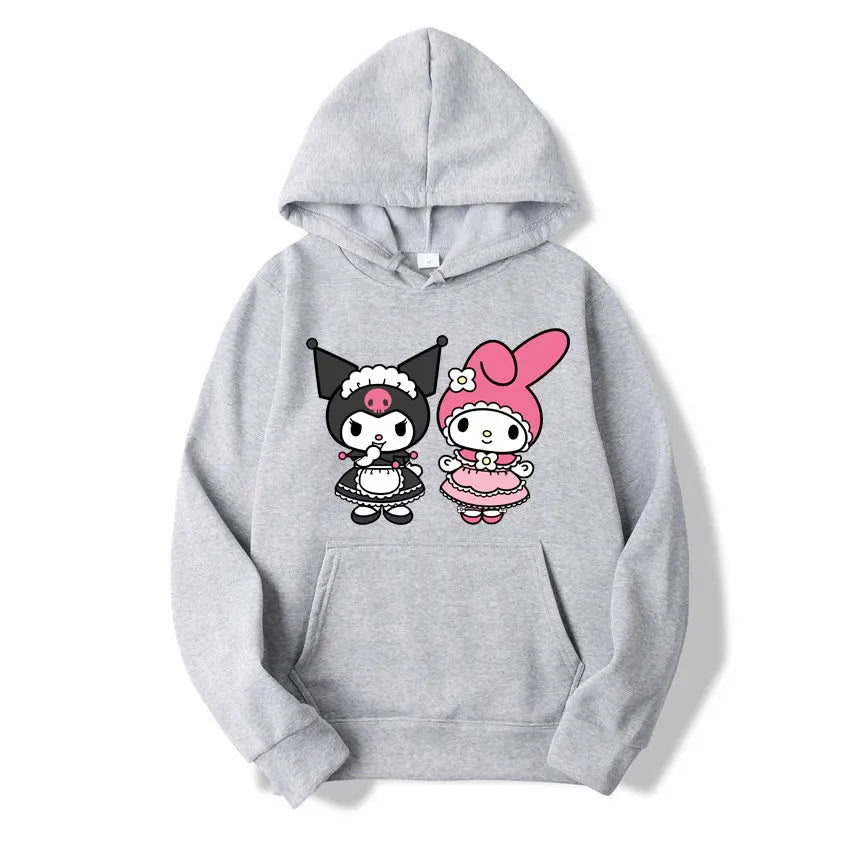 Kuromi Pullover - Casual Sanrio Hoodie - Light Gray / XXXL - Hoodies & Sweatshirts - Clothing Tops - 14 - 2024