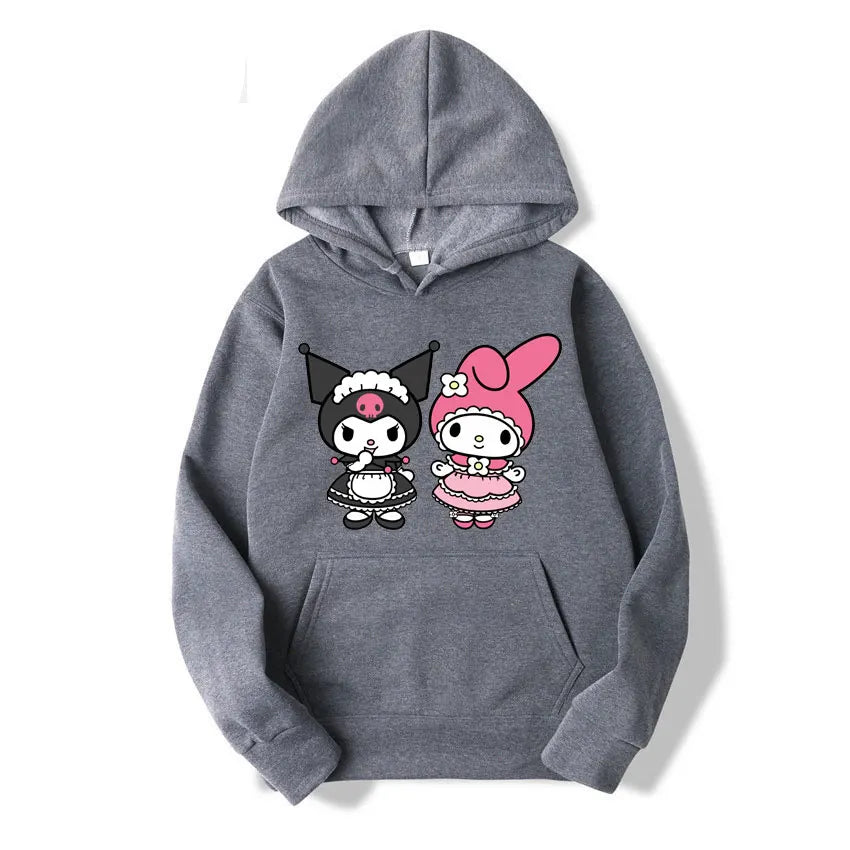 Kuromi Pullover - Casual Sanrio Hoodie - Gray / XL - Hoodies & Sweatshirts - Clothing Tops - 7 - 2024