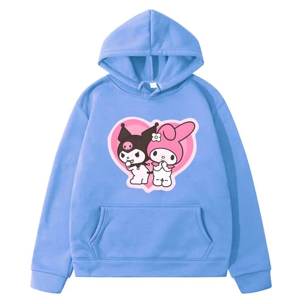 Kurumi Kawaii Printed Hoodie - Casual Loose Cartoon Sweatshirt - Blue / S - T-Shirts - Shirts & Tops - 5 - 2024