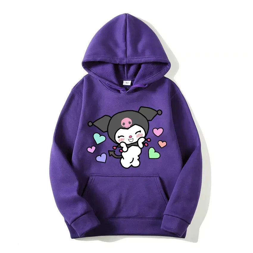 Kurumi Printed Hoodie - Casual Loose Sweatshirt - Purple / S - T-Shirts - Shirts & Tops - 9 - 2024