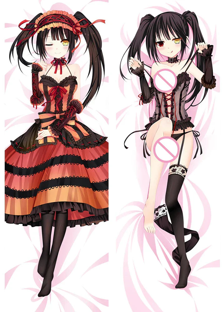 Date A Live Kurumi Tokisaki Custom Pillowcase - Black / 34x100cm Peach Skin - Dakimakura - Clothing - 8 - 2024