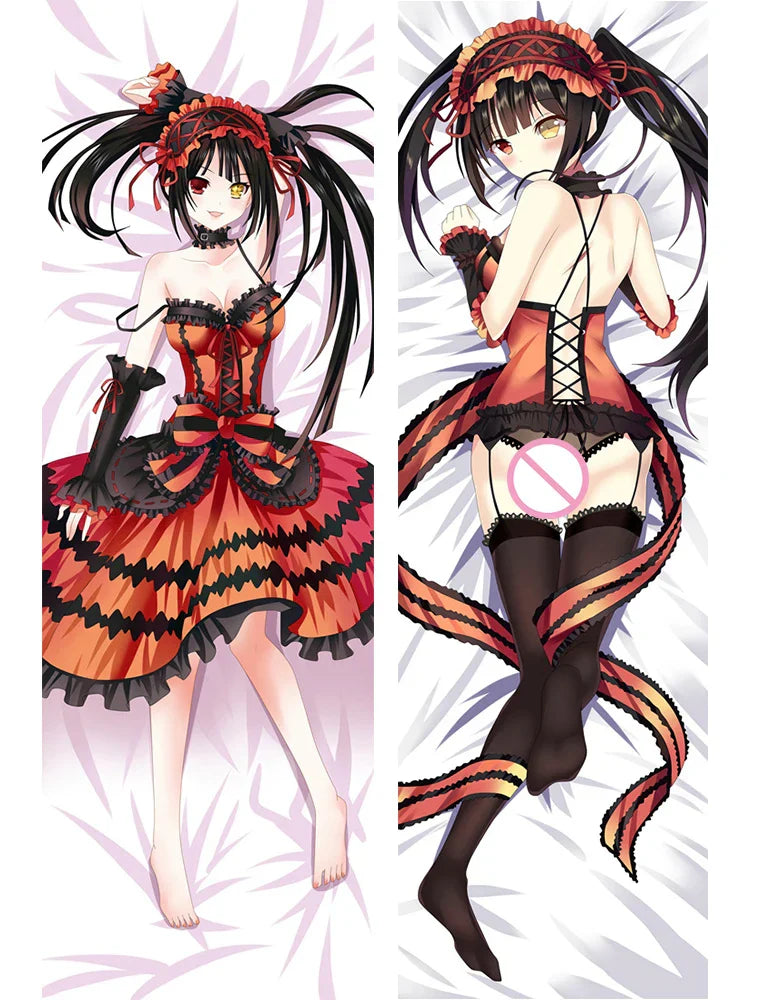 Date A Live Kurumi Tokisaki Custom Pillowcase - Blue / 34x100cm Peach Skin - Dakimakura - Clothing - 12 - 2024