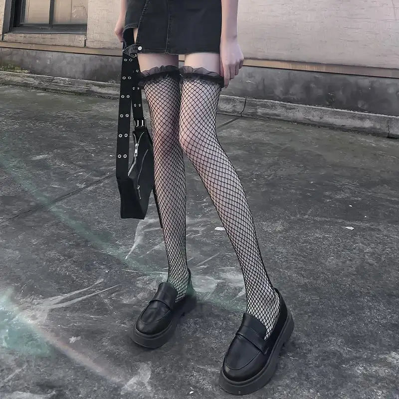 Sexy Lace Fishnet Thigh-High Stockings - Anime Transparent Hosiery - Sexy Lingerie - Clothing Accessories - 3 - 2024