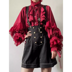 Kawaii Lace Lantern Sleeve Blouse - Women’s Clothing & Accessories - Blouses - 1