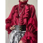 Kawaii Lace Lantern Sleeve Blouse - Women’s Clothing & Accessories - Blouses - 4