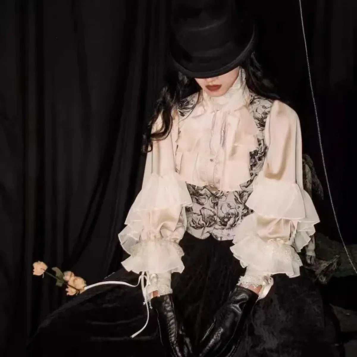 Kawaii Lace Lantern Sleeve Blouse - Women’s Clothing & Accessories - Blouses - 7