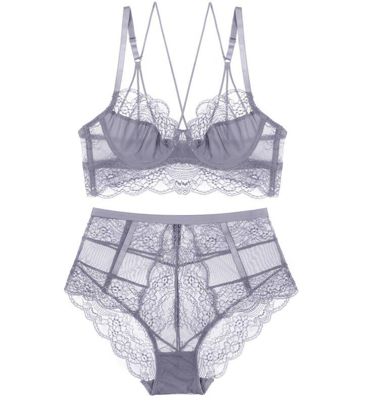 Lace Lingerie Set - Gray / 80C - Women’s Clothing & Accessories - Lingerie - 8 - 2024