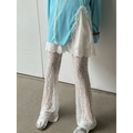 Y2K Lace Mesh Flare Pants with High Waist - Bottoms - Pants - 1