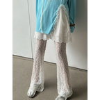 Y2K Lace Mesh Flare Pants with High Waist - Bottoms - Pants - 1
