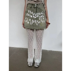 Y2K Lace Mesh Flare Pants with High Waist - Bottoms - Pants - 2