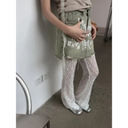 Y2K Lace Mesh Flare Pants with High Waist - Bottoms - Pants - 3
