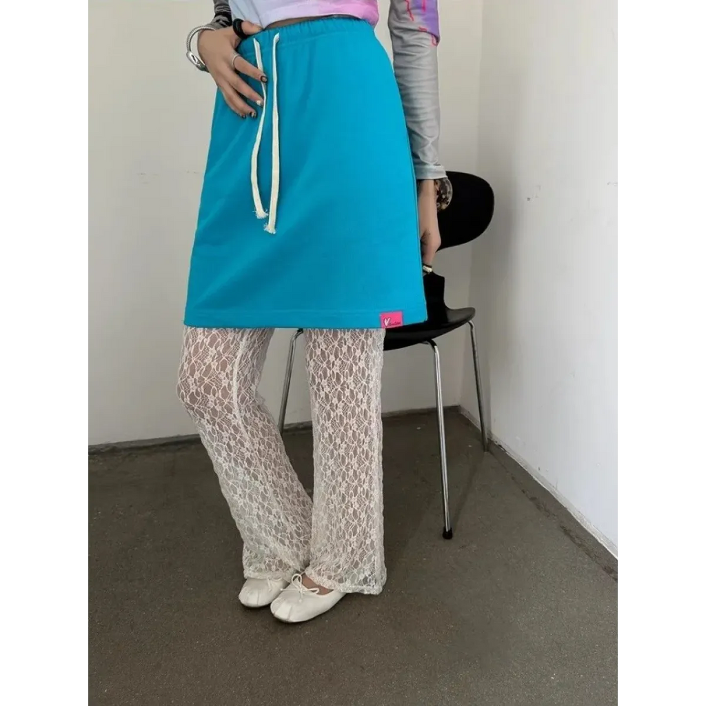 Y2K Lace Mesh Flare Pants with High Waist - Bottoms - Pants - 4