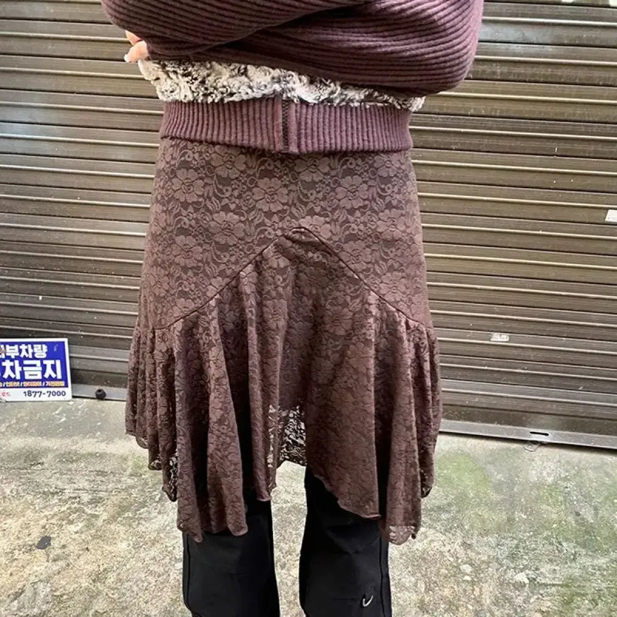 Asymmetrical Vintage Lace Overlay Skirt - Bottoms - Skirts - 4