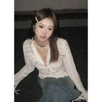Fairycore Lace Pleated Blouse - Women’s Clothing & Accessories - Shirts & Blouses - 4