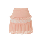 High-Waist Lace Ruffle Mini Skirt - Summer A-Line Patchwork - Bottoms - Skirt - 11