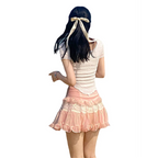 High-Waist Lace Ruffle Mini Skirt - Summer A-Line Patchwork - Bottoms - Skirt - 6