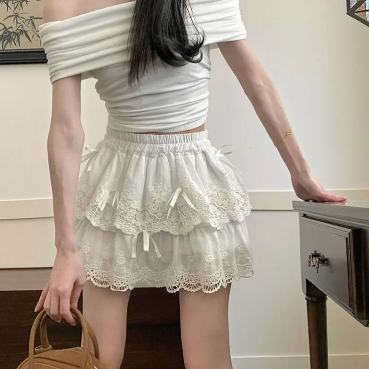 Kawaii Lace Ruffle Mini Skirt - Bottoms - Skirts - 3