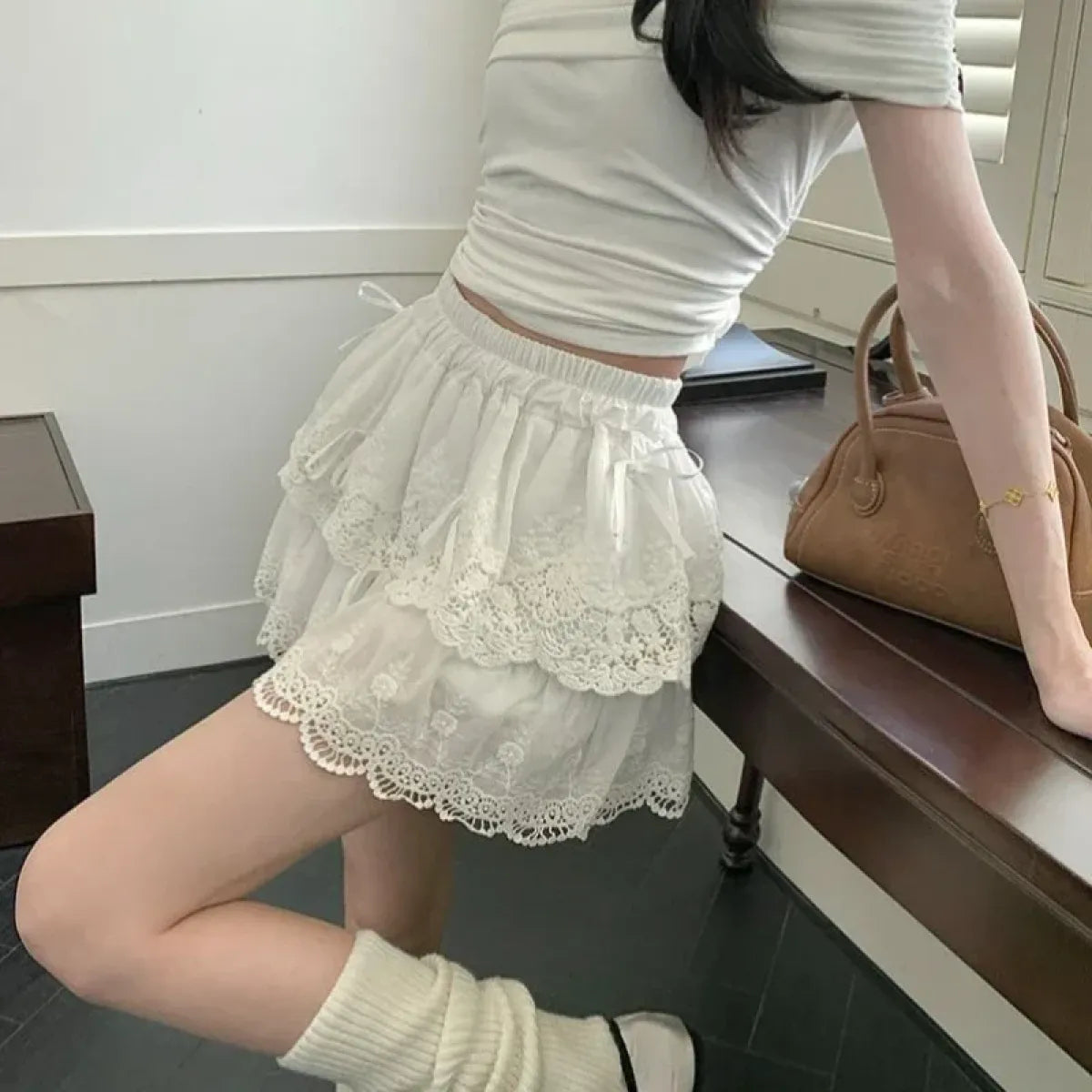Kawaii Lace Ruffle Mini Skirt - Bottoms - Skirts - 4