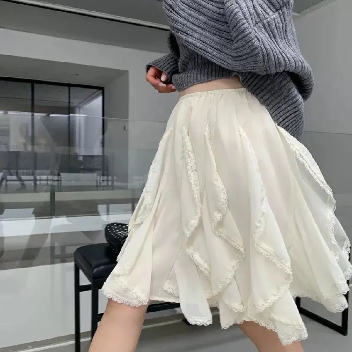 Fairycore Lace Ruffle Skirt - Bottoms - Skirts - 3