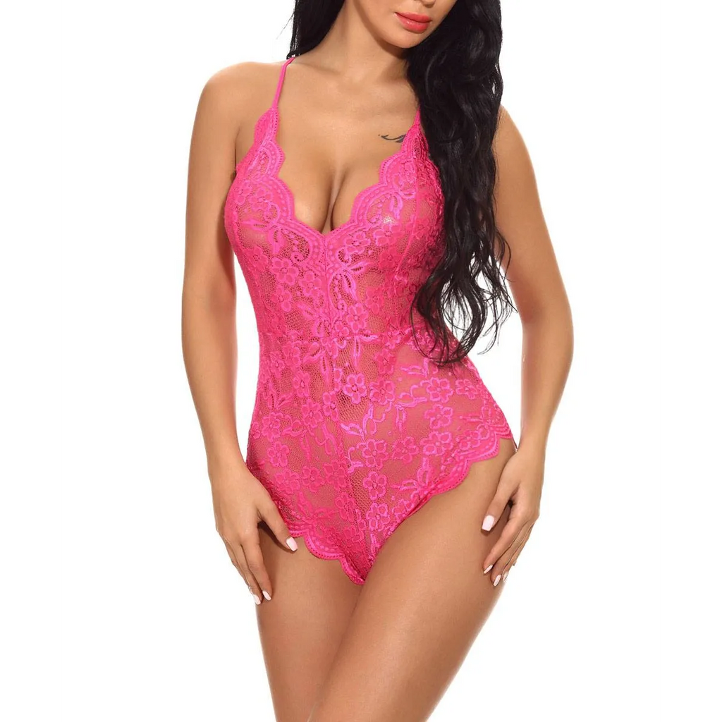 Lace V-Neck One Piece Teddies - Sexy Products - 6