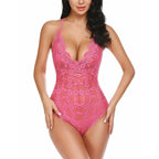 Lace V-Neck One Piece Teddies - Sexy Products - 7