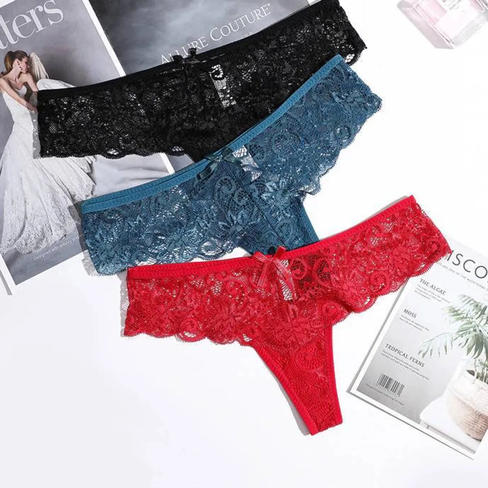Lace Thongs - 3 Piece - Women’s Clothing & Accessories - 1